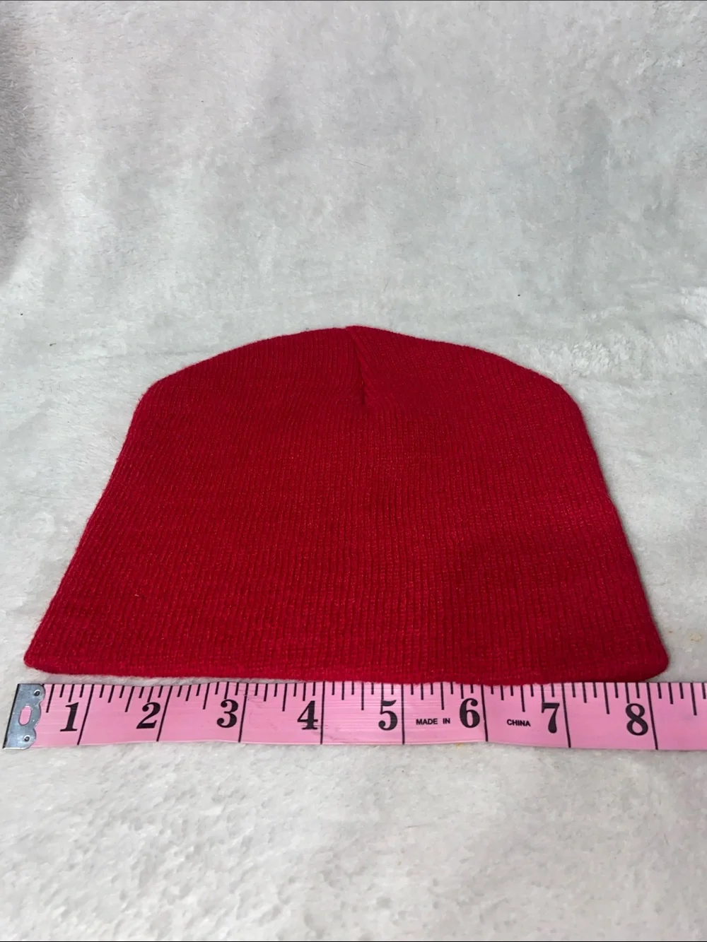 Kids Red Knit Beanie Hat